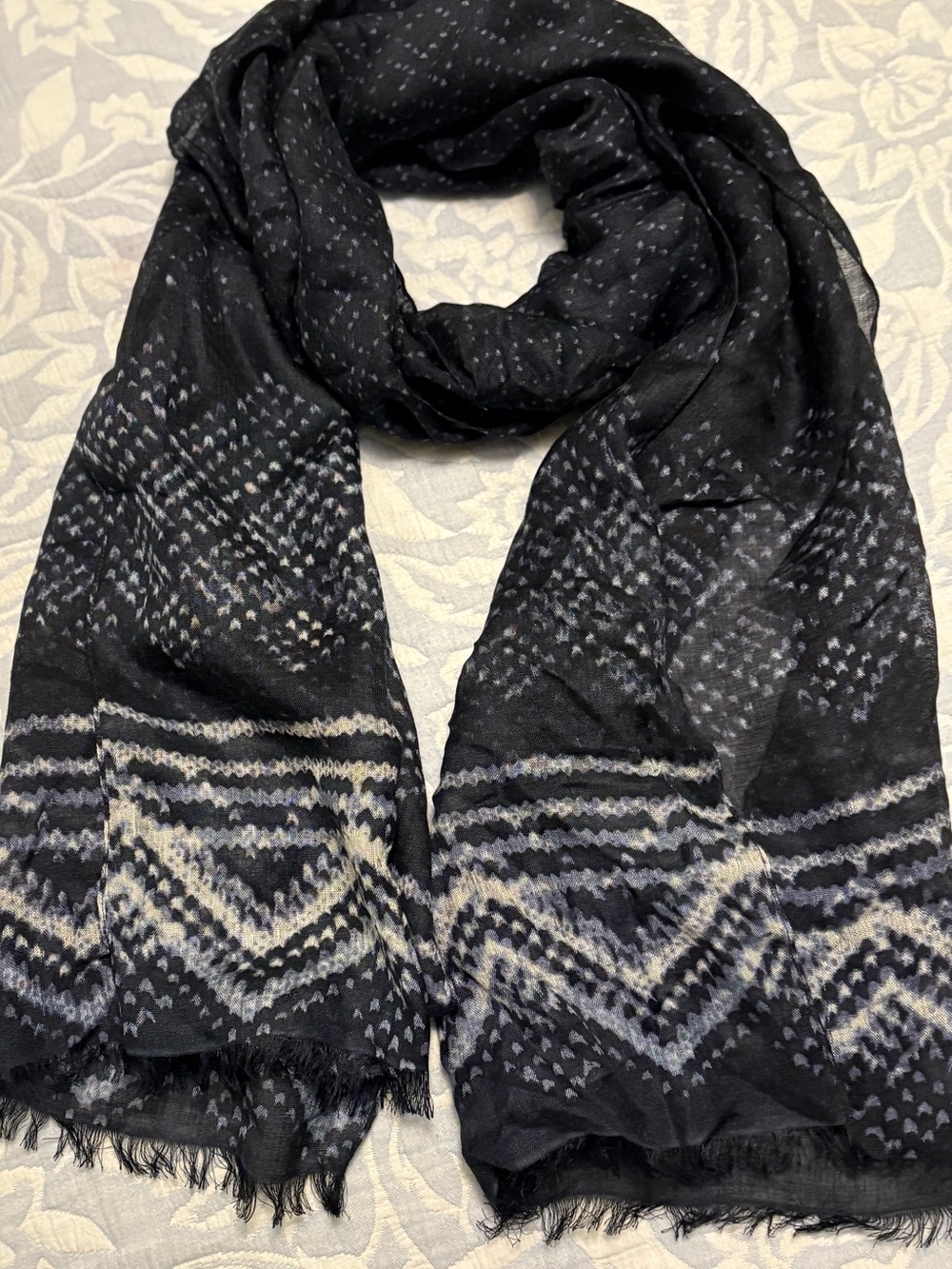 Banana Republic Blue & Gray Silk Scarf